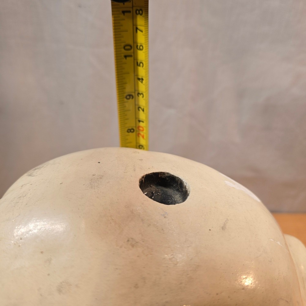 Large 9" Ceramic Human Skull from Mexico Decorative Heavy