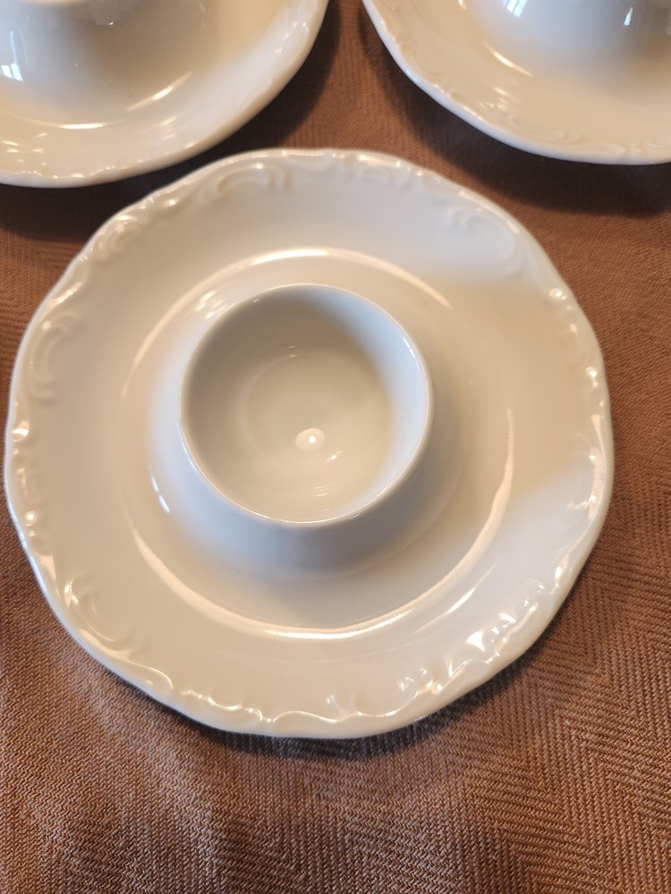 Vintage Classic White Egg Cup Dish Set
