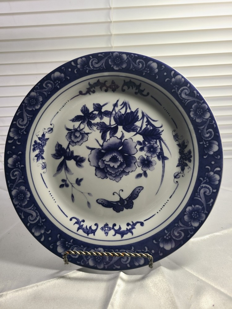Vintage Baum Brothers Blue Rose Dinnerware 6 pieces