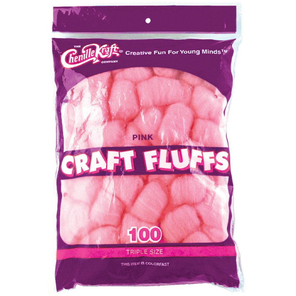 Creativity Street Craft Fluffs 4oz 100/Pkg-Pink