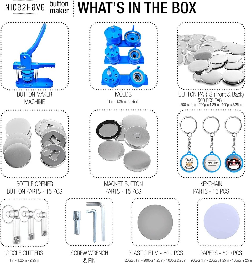 Craft & Share - Button Maker Machine for 500 Unique Badges & Personalized Gifts