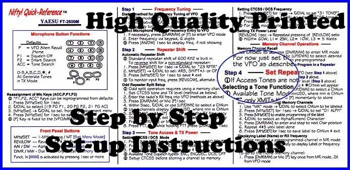 Nifty! Quick-Reference YAESU FT-2600M ~~~NEW!!~~