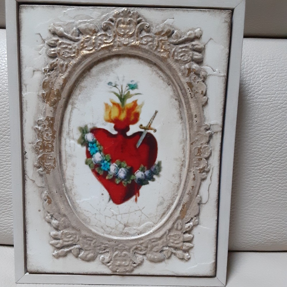 Sid Dickens White Wood Frame Tile (IFW26) "Devotion" Retired