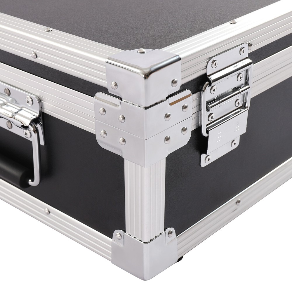 Aluminum Hard Case Briefcase Toolbox Storage Box Tool Case Black Carrying Case