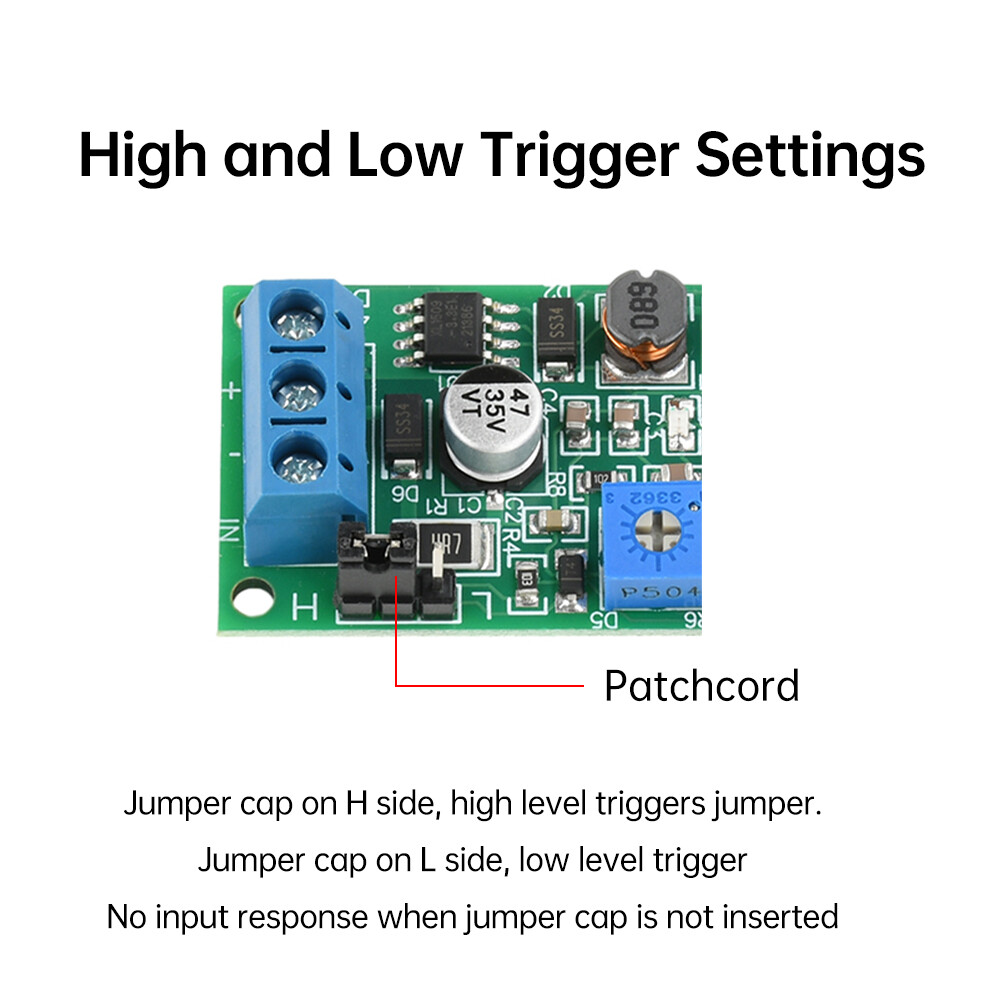 DC 4-30V 1 Way Time Delay Relay Module Adjustable Trigger Delay Switch Module