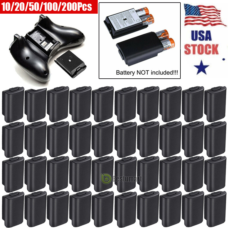LOT Black AA Battery Back Cover Case Shell Pack For Xbox 360 Wireless Controller