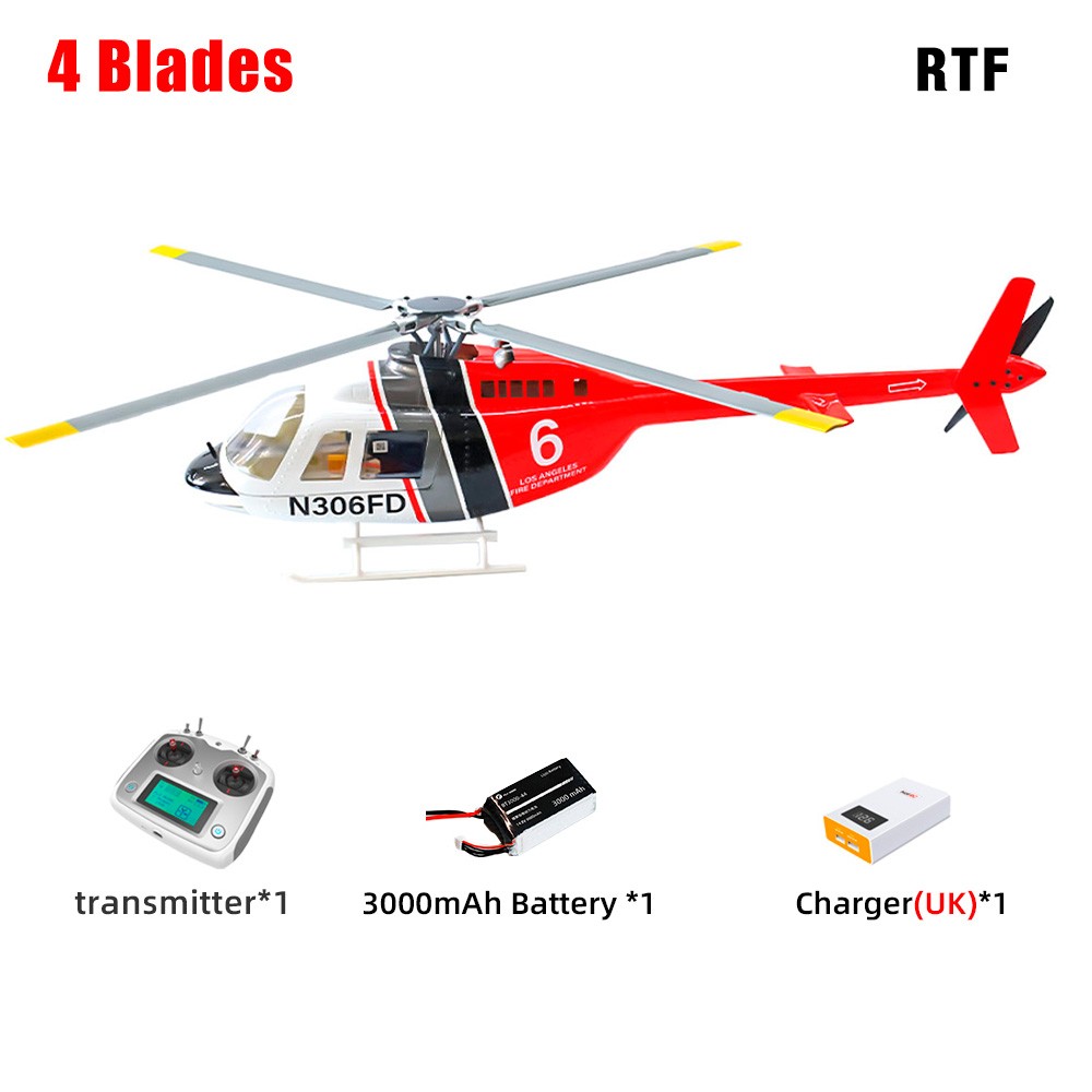 FlyWing Bell 206 RC Helicopter Brushless Motor GPS H1 Flight Controller