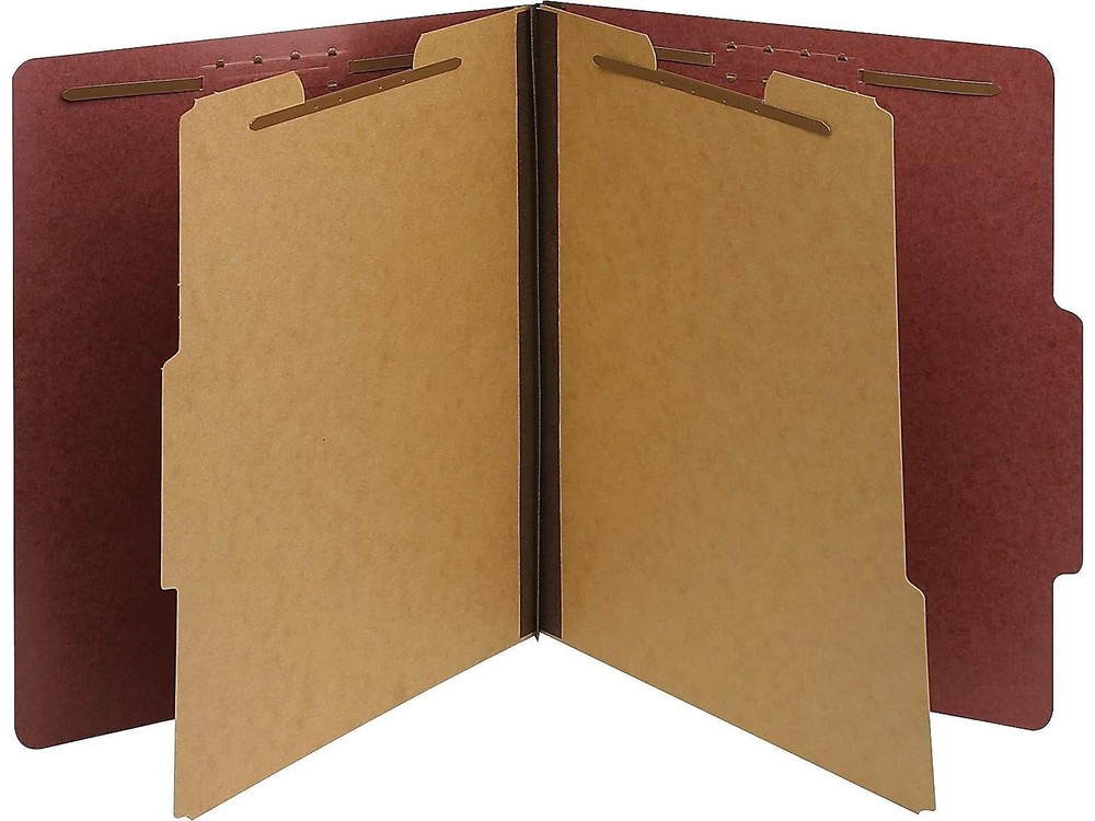 Moisture-Resistant Classification Folders, Letter Size, Red, 10 Count (Pack o...