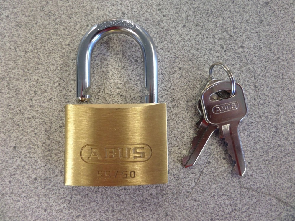 ABUS 55/50 SERIES 5 PIN BRASS BODY PADLOCK KEYED DIFFERENT
