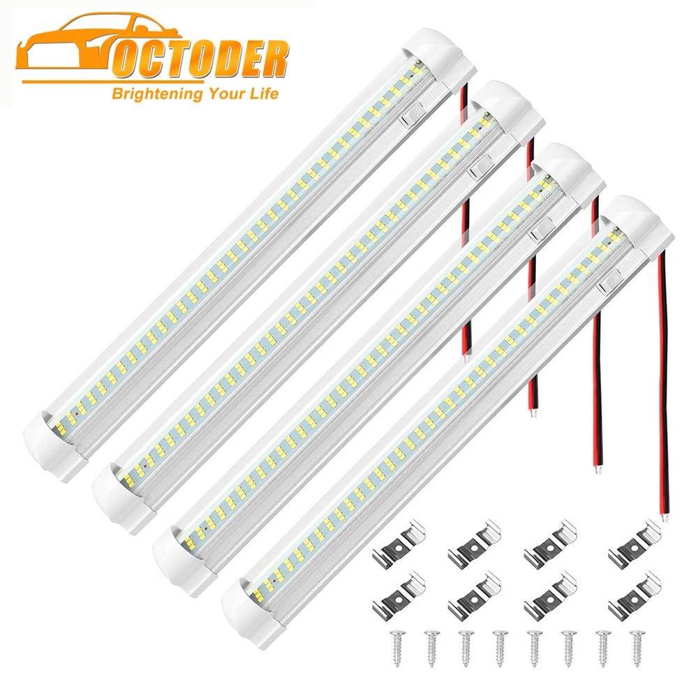 4Pcs 12V 108 LED RV Ceiling Dome Light Bar Interior Lighting for Trailer Camper