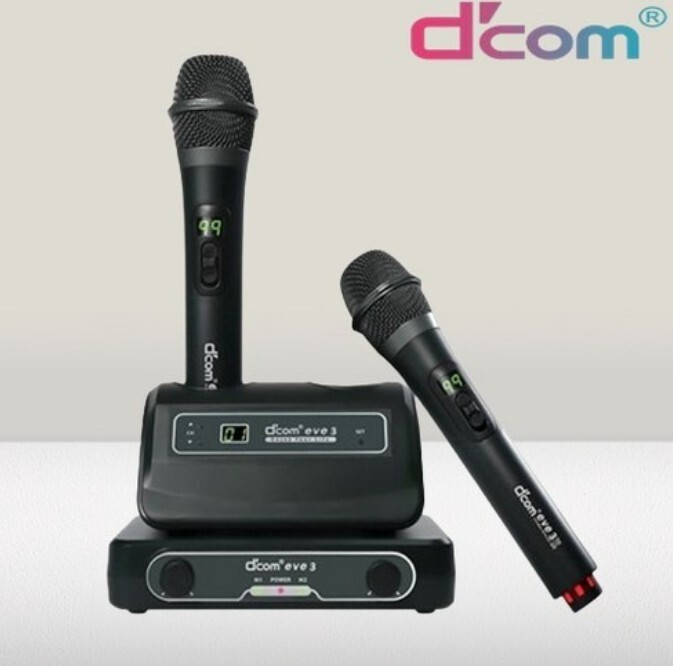 D'COM eve3 - Black Professional Wireless Karaoke Microphone System Dcom Mic