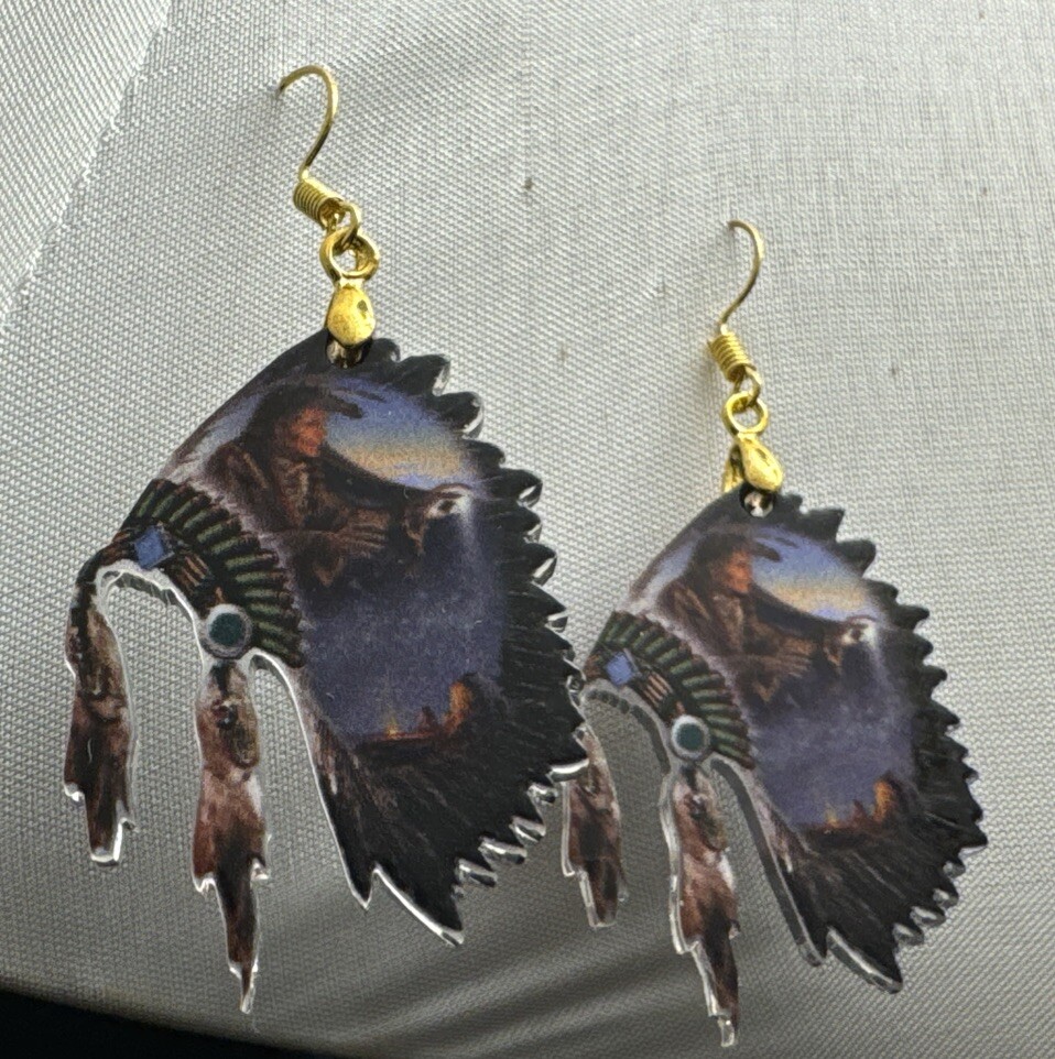 Earrings Hook Native Headdress Pretty 👀🌺🌸🌺👀