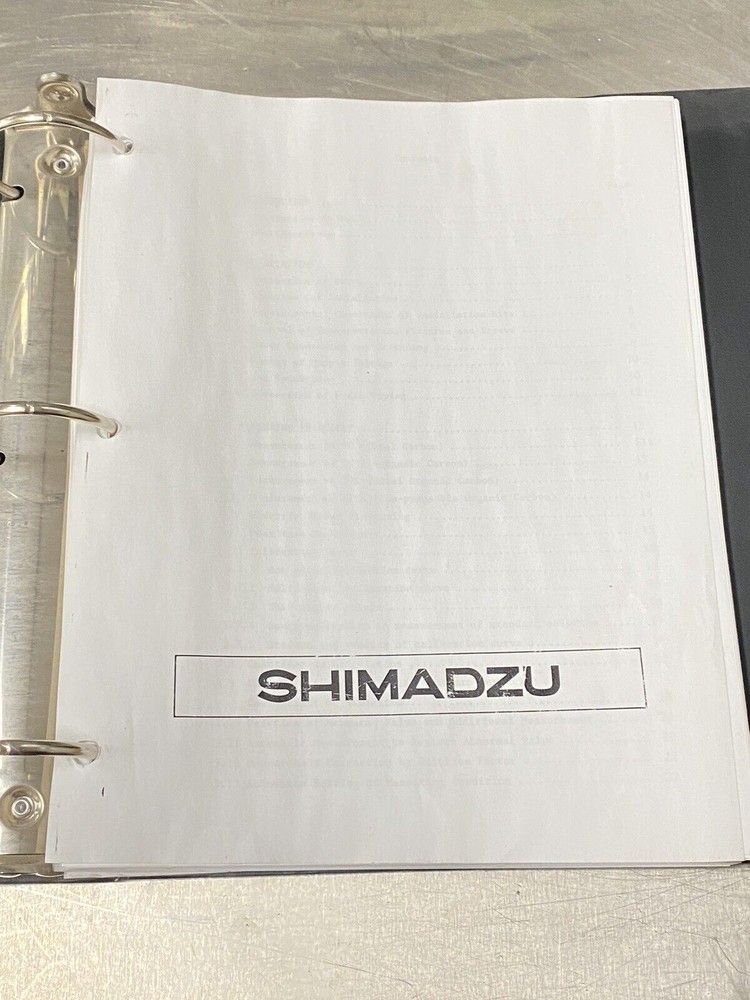 Shimadzu TOC - Users Guide / Instruction Manual