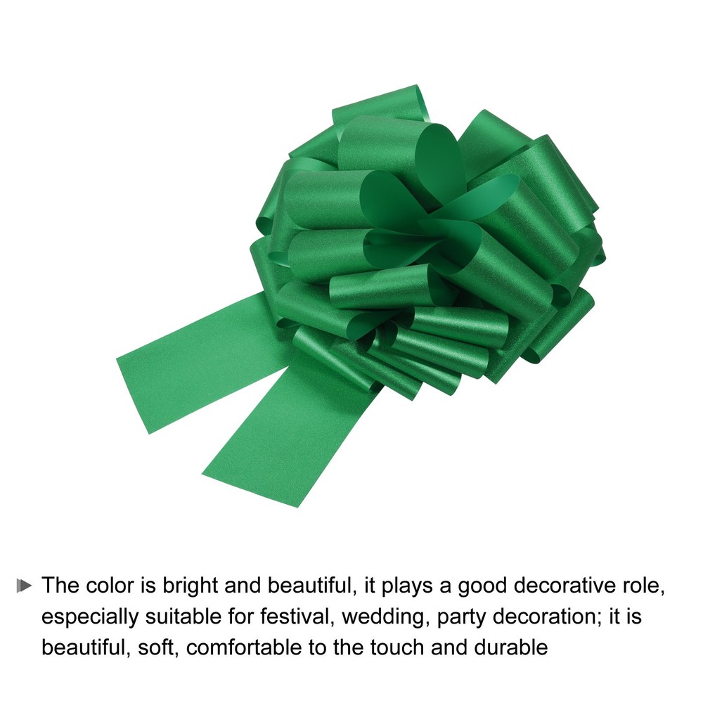 12 Inch Large Pull Bow Gift Wrapping Big Pull Bows Ribbon Dark Green