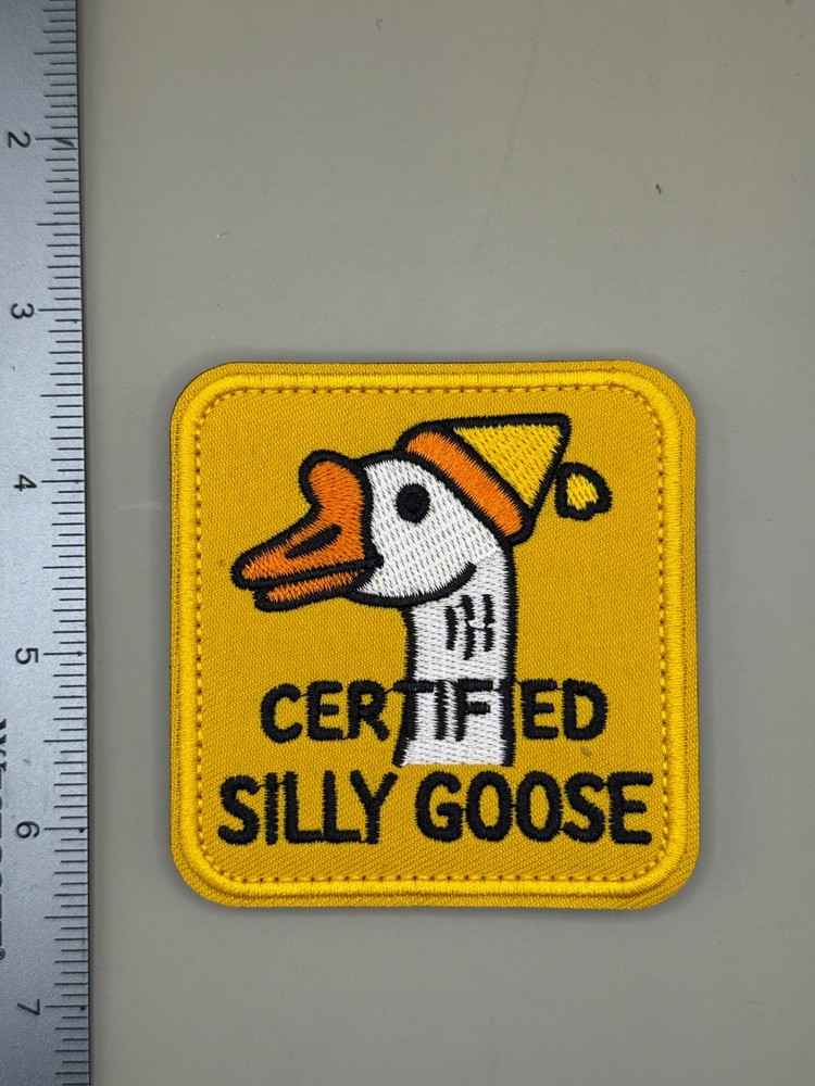 Tactical Morale Patch Hook and Loop Certified Silly Goose Large yellow funny