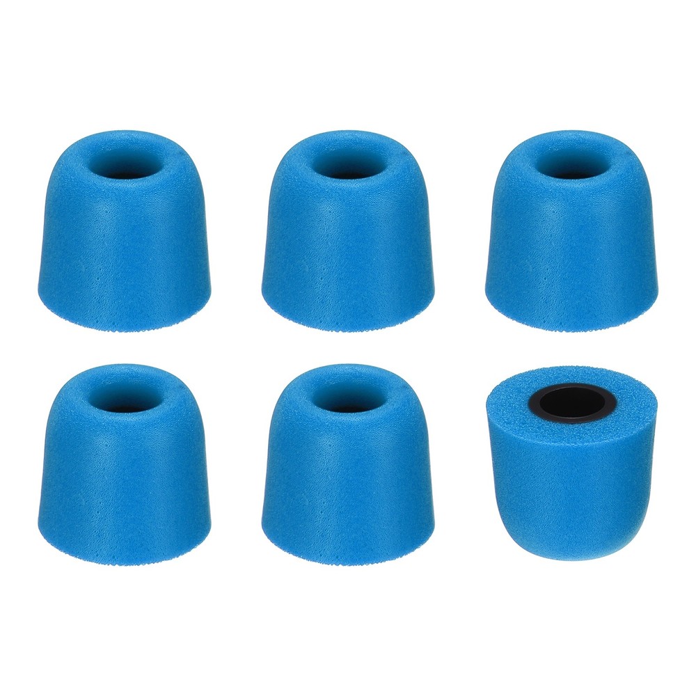 Memory Foam Earbud Tips (4.9mm/0.19"), 6Pcs - Medium Ear Bud Tips, Blue