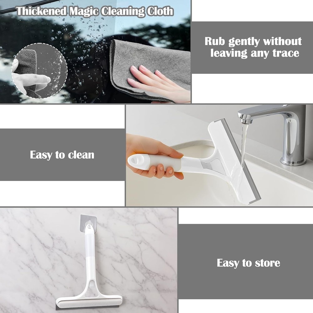 Revolutionary Window Cleaning Kit: Squeegee & Magic Cloth for Any Surface