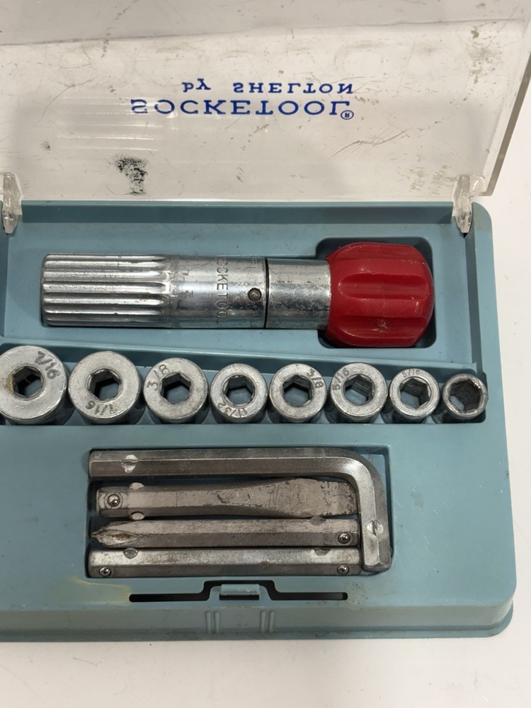 Vintage Socketool Kit by Shelton Tools, Socket Ratchet Travel Tool Kit - USA