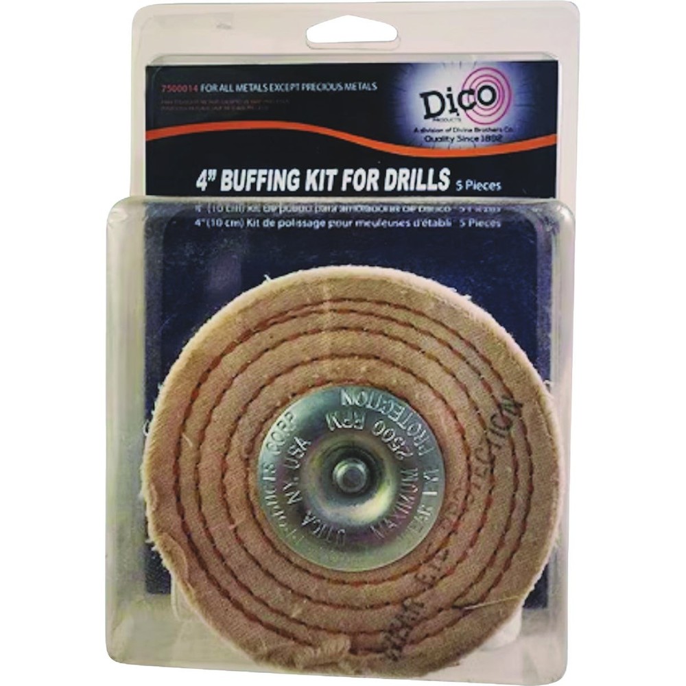 Dico 4 In. Buffing Kit with (2) Buffing Wheels & (3) Compounds 7500014 Dico