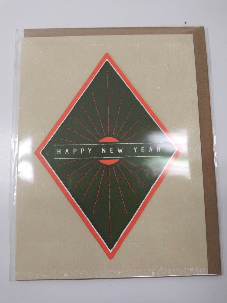 Letterpress or Printed Greeting Card Happy New Years