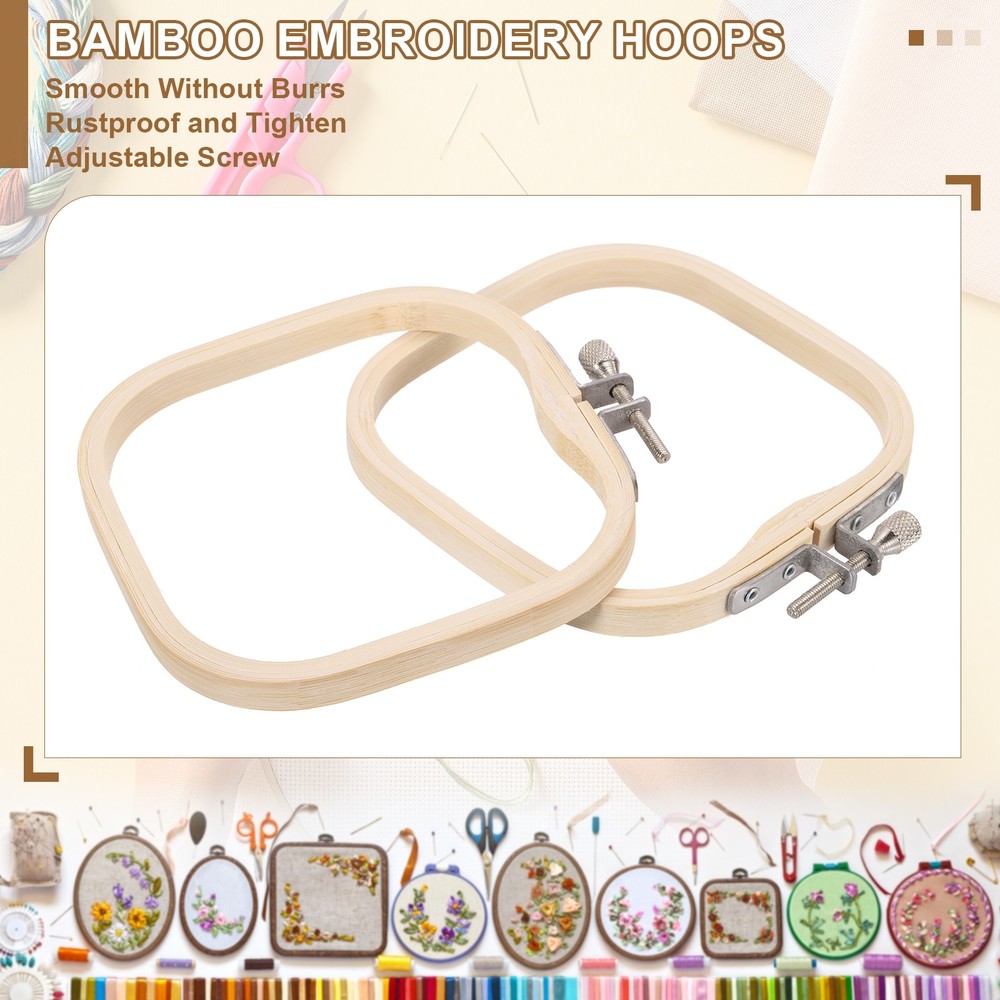 6 Pieces 4.7" x 4.7" Adjustable Square Embroidery Hoops
