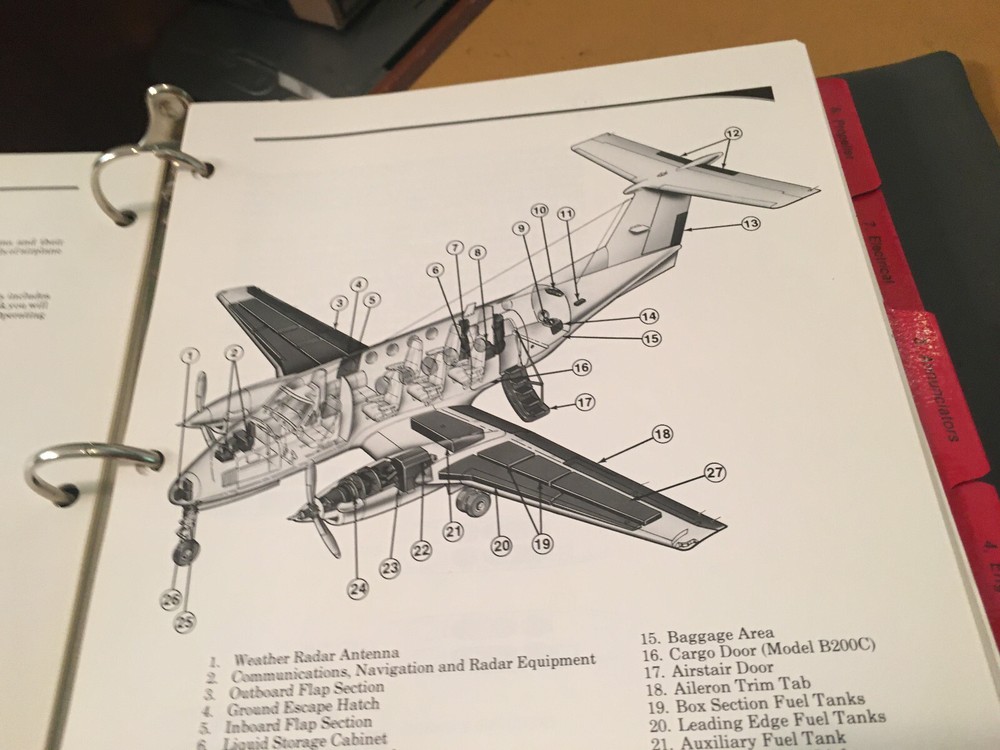 BeechTraining Center Super King Air B200/200 Pilot Training Workbook Manual