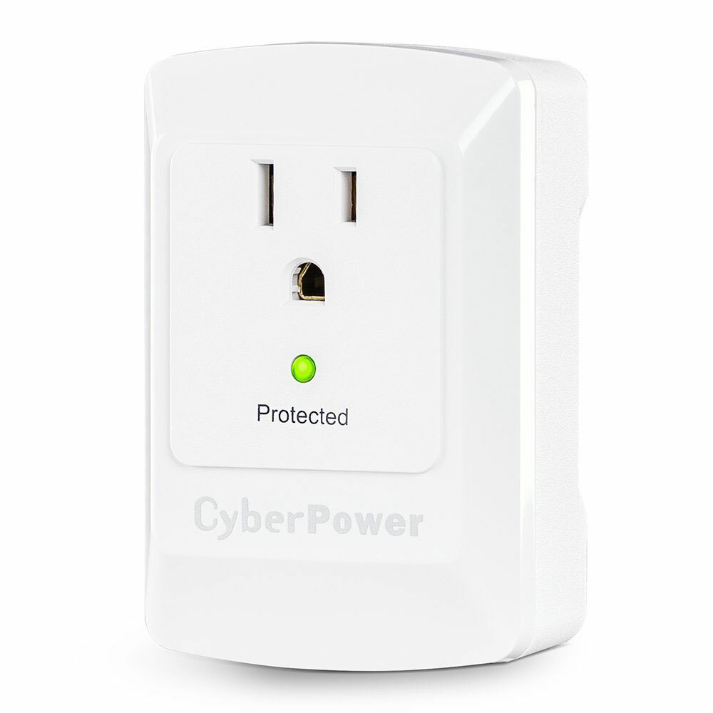 CyberPower Single Outlet Surge Protector in White