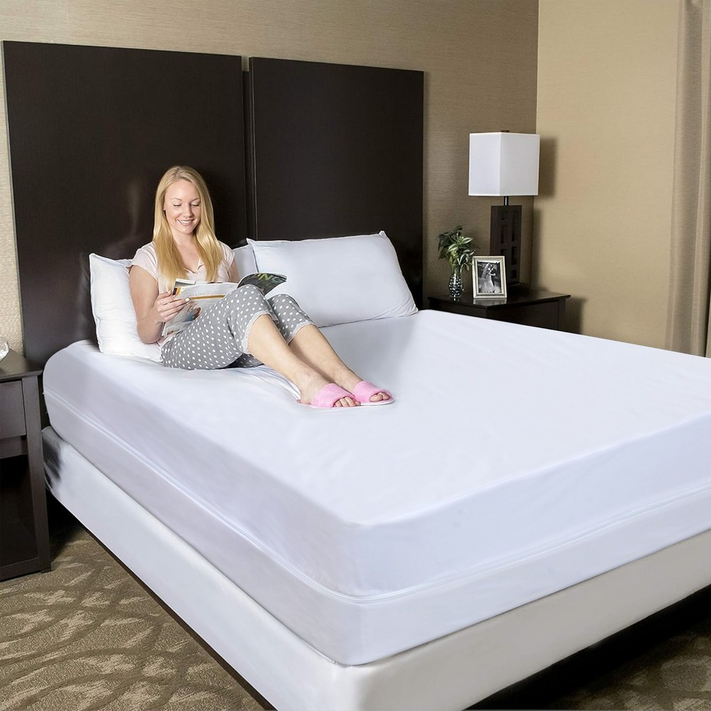 Mattress Encasement Waterproof Protector Zippered Deep Pocket Bed Bug Protector