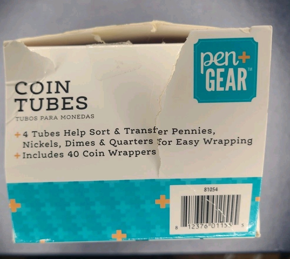 Pen + GEAR Coin Tubes Coin Sorting & Stacking Tubes with wrappers