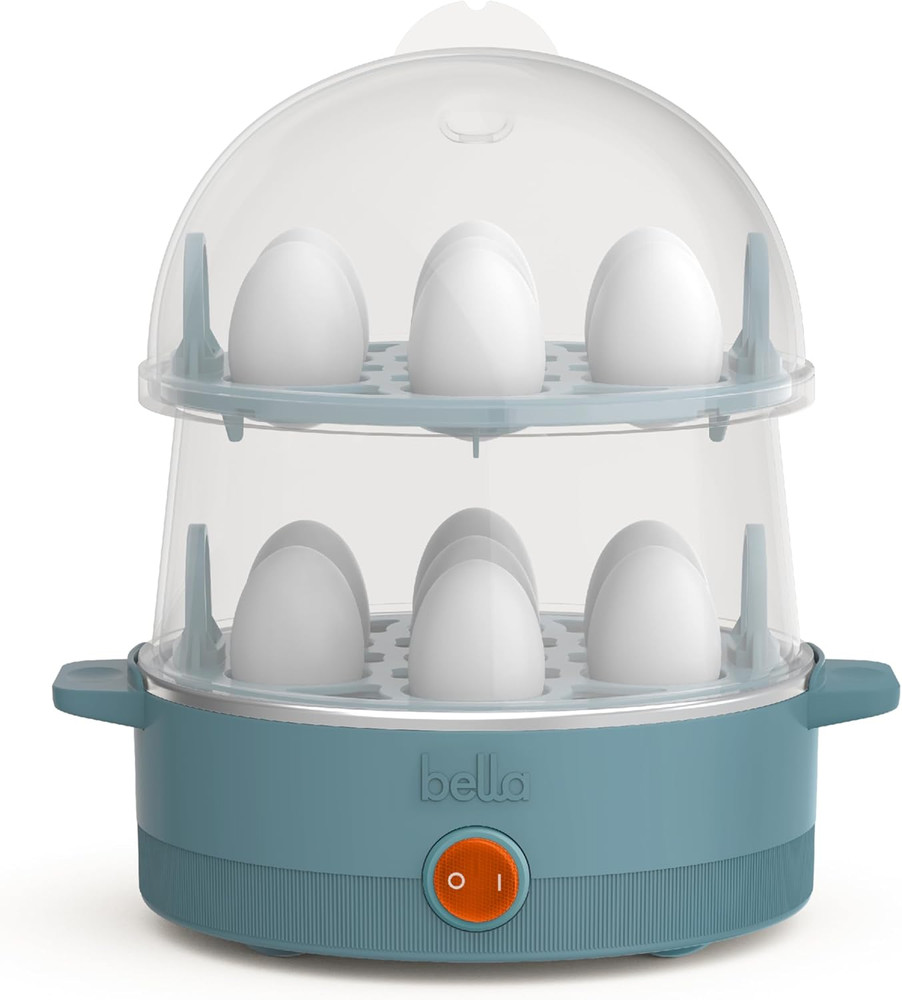 "BELLA Electric Egg Cooker 14 Eggs Double Stack Auto Shutoff for Boiled Omelets"