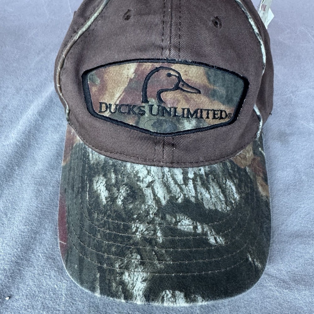Ducks Unlimited Mossy Oak Camo Adjustable Strapback Hat Cap With Patch New