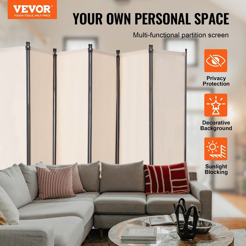6 Panel Partition Screen 3110x1805mm Strong Iron Hinge System