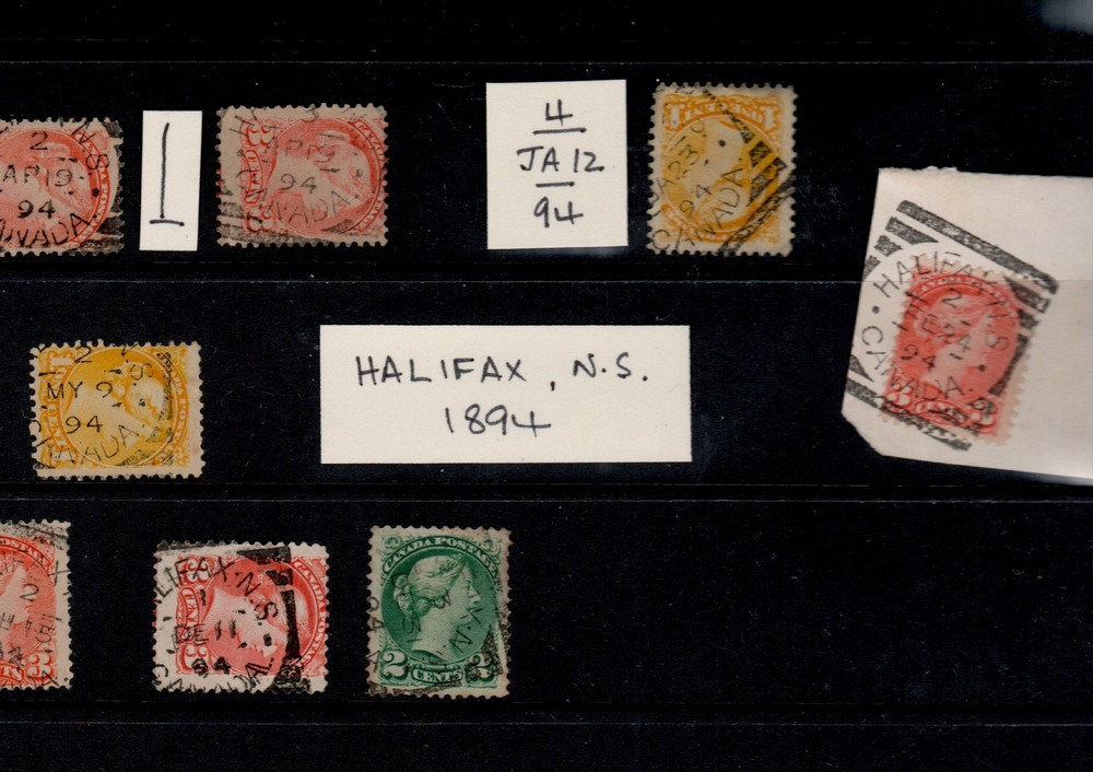 🍁   * Halifax Squared Circles Study Lot ** x 8 Canada used SON  Small Queens