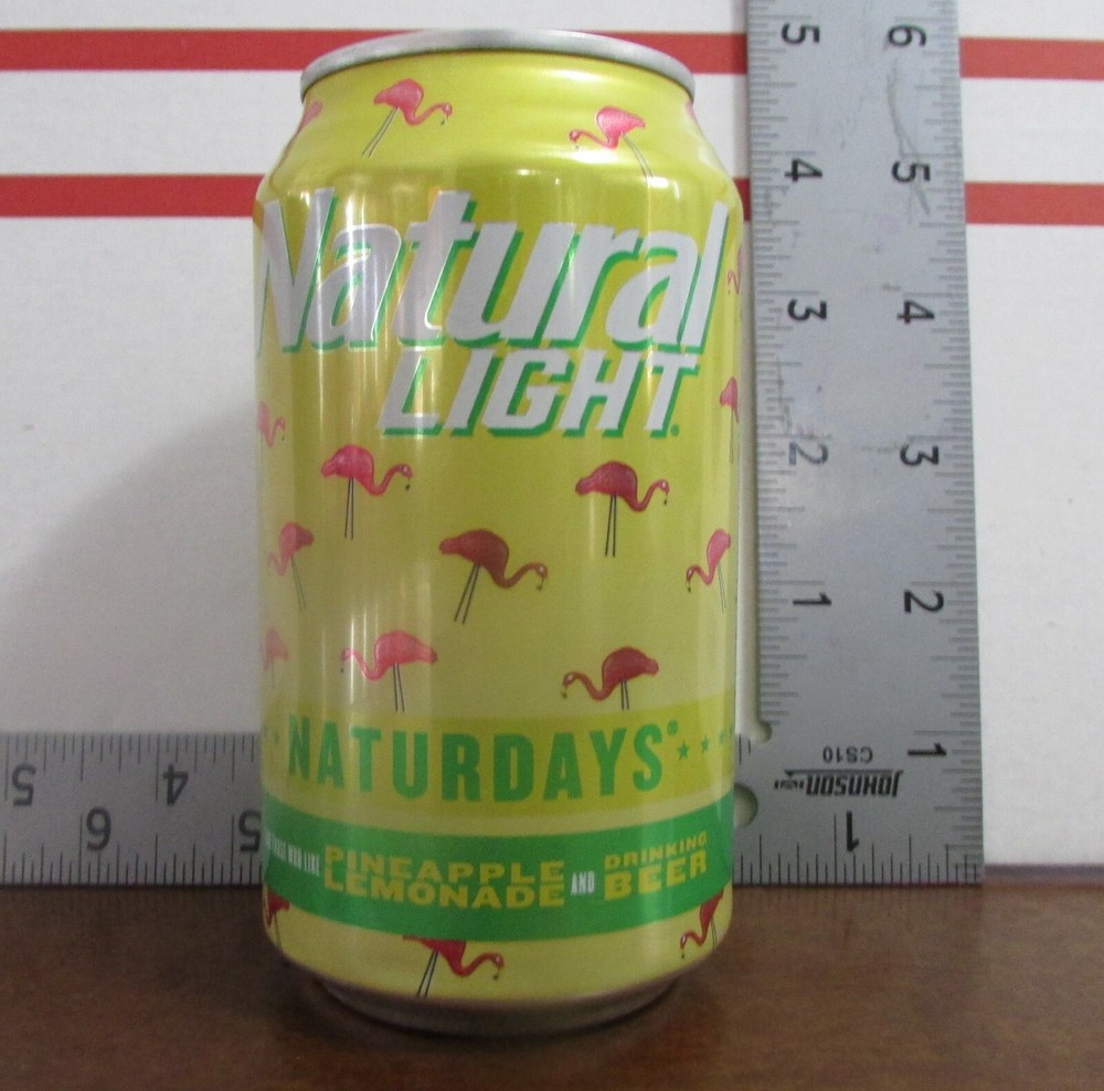 NATURAL LIGHT NATURDAYS empty 12oz beer can PINEAPPLE LEMONADE