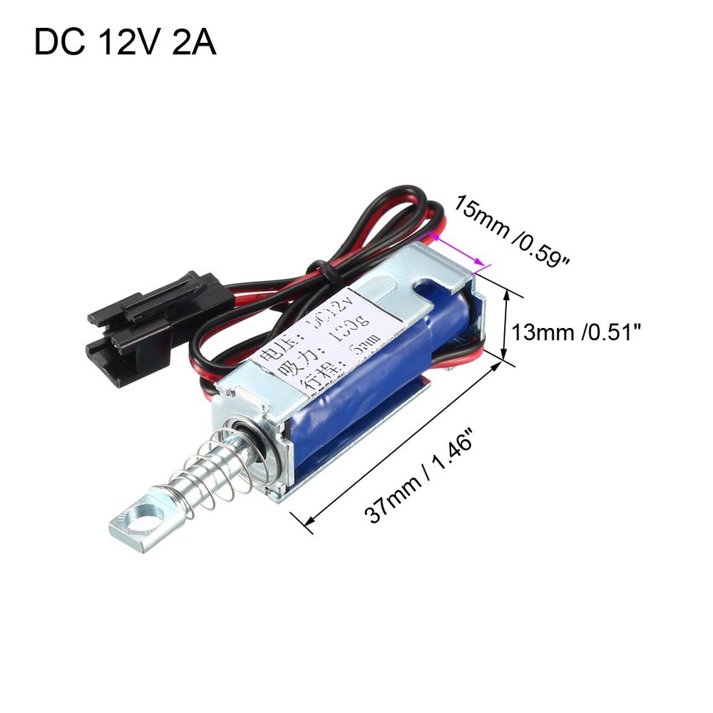 DC 12V 2A 5mm Electromagnetic Solenoid Lock Pull Type for Cabinet Door Lock