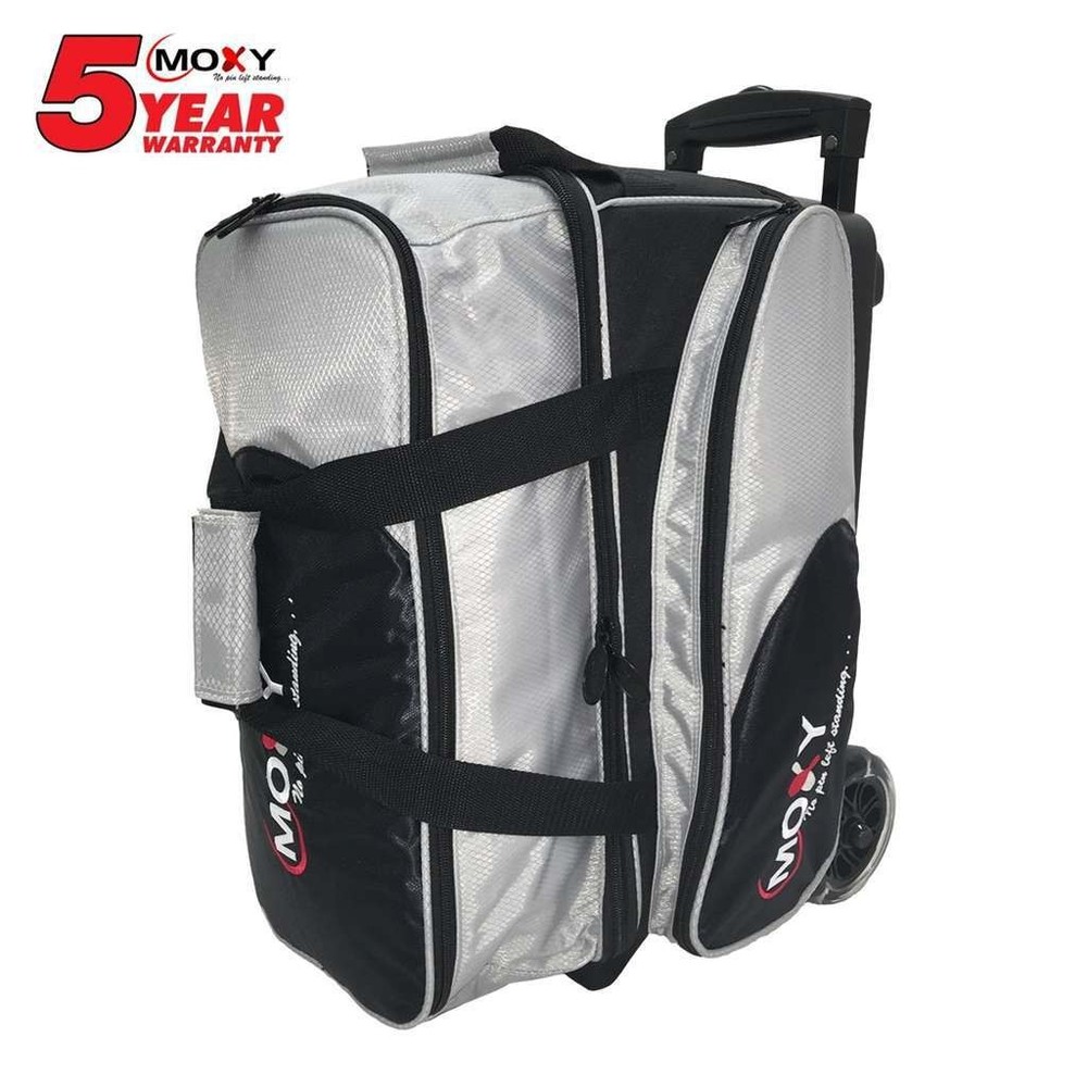 Moxy Blade Premium Double Roller Bowling Bag- Silver/Black