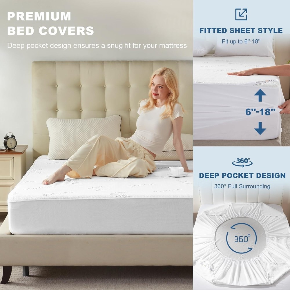 Exquisite Queen Size Waterproof Mattress Protector - Noiseless & Comfortable
