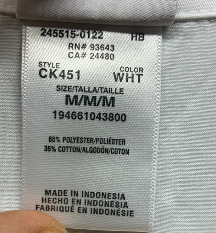 Cherokee Project Men’s Medium White Lab Coat Modern Classic Medical Uniform