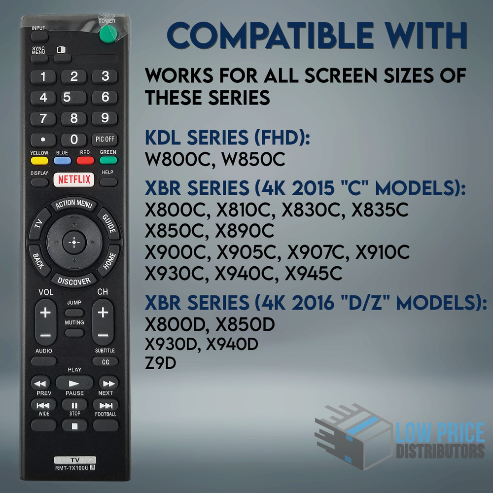 Replacement Sony RMT-TX100U TV Remote Control
