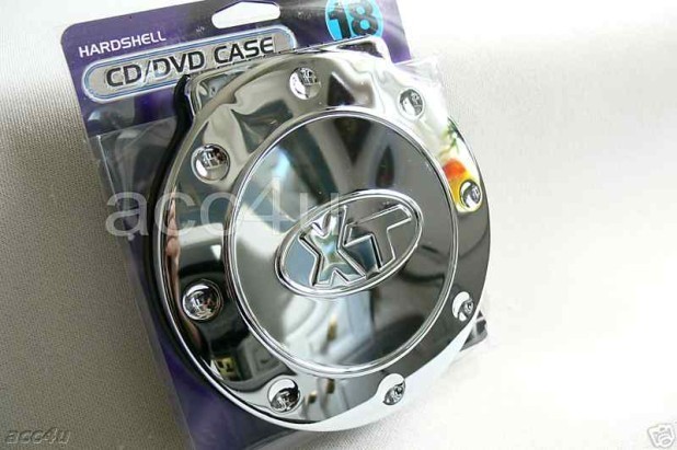 Hardshell Chrome Hard Casing Car Home 18 CD DVD Holder Wallet Storage Case
