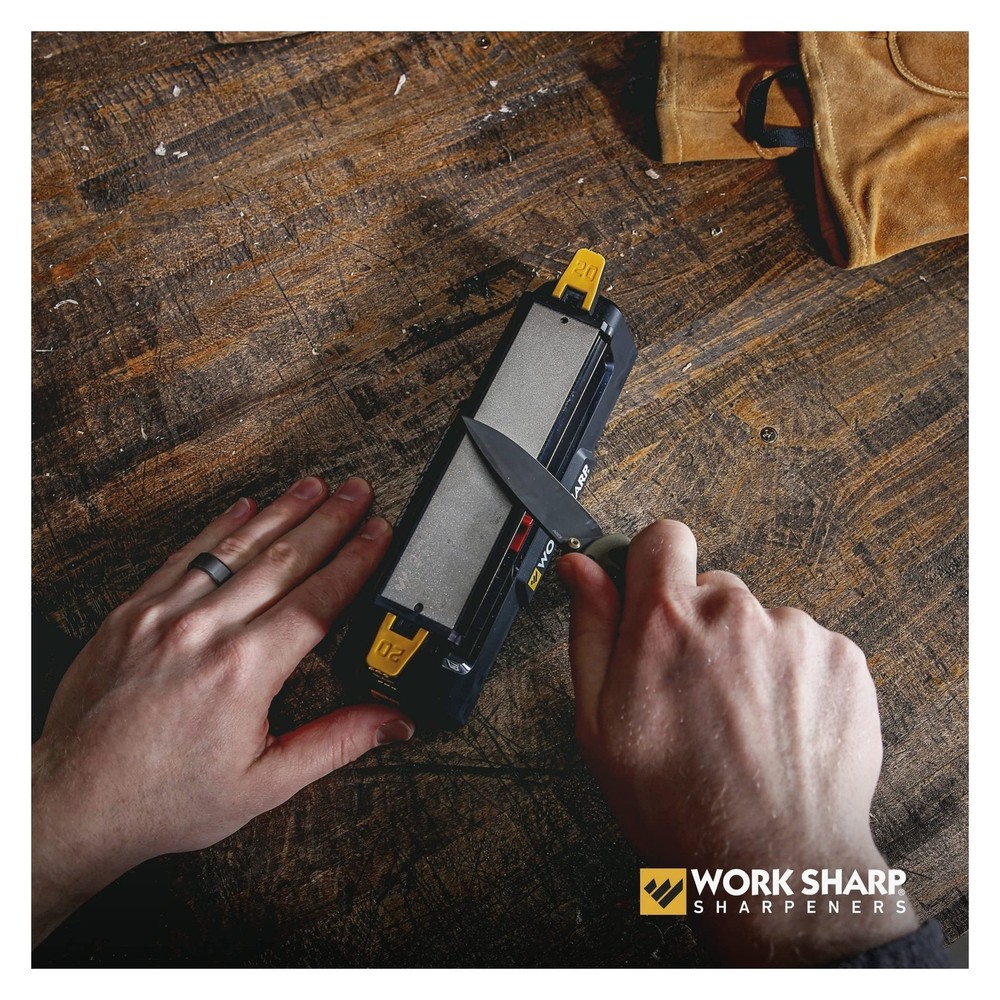 WORK SHARP Benchstone Knife Sharpener 3-Sided Manual Use