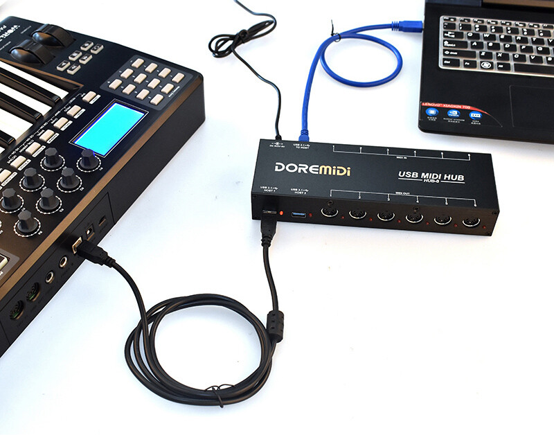 USB3.1 HUB-8 MIDI 6x6 MIDI Interface x2 MIDI Hub Controller 96 Channels Adapter