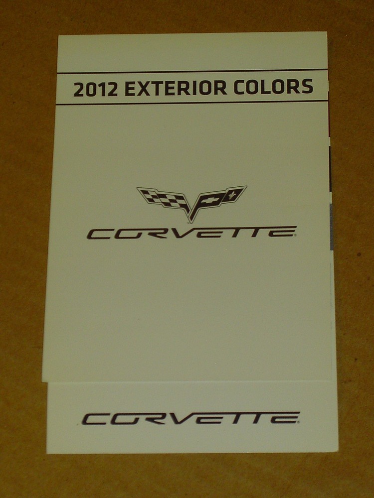 2012 CHEVROLET CORVETTE COLOR CHIP CHART BROCHURE MINT!