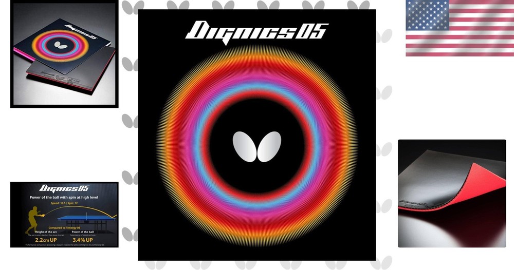 Professional Dignics 05 Rubber | Inverted - Superior Spin & Power | Red/Black