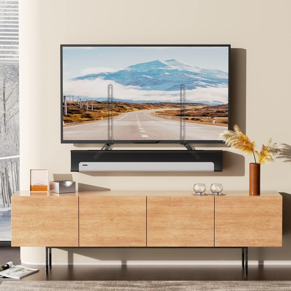 Sound Bar Mount Bracket, for Mounting above or under TV, with Adjustable 3 Angle