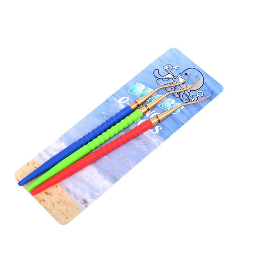 High Grade ORing Remover Tool Brass Pick Hooks Plastic Handle 3Pcs Pack