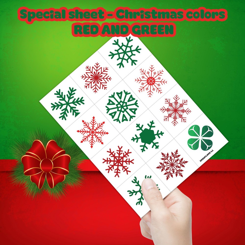 96 PCS Blue Snowflake Pre-Cut Temporary Tattoos Sticker Small, Multicolor