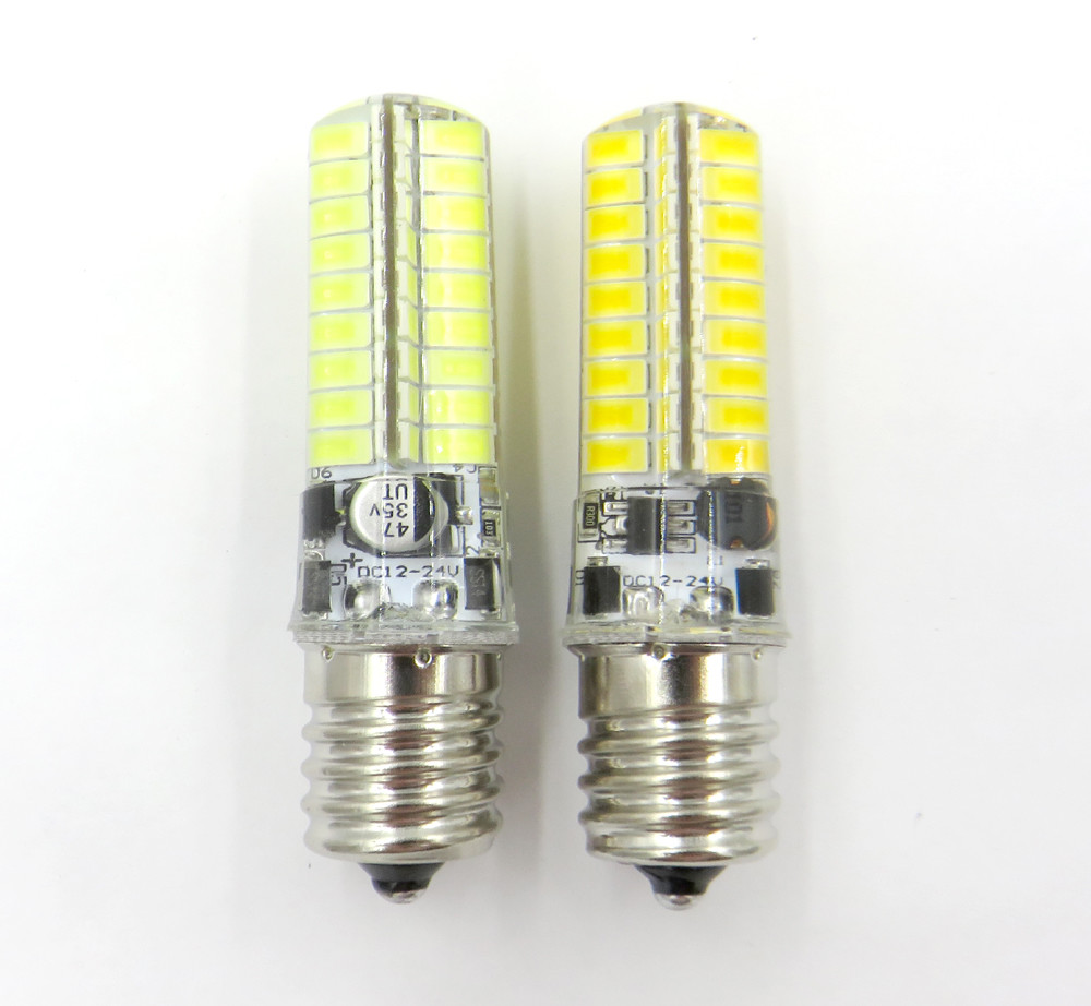 E17 C9 LED bulb 5W 72LED 5730 SMD White/Warm DC 12V 24V Silicone Equivalent 50W