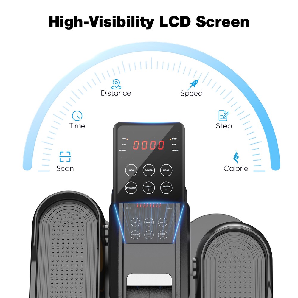 Compact Portable Under-Desk Elliptical Machine with Adjustable Speed,LED Display
