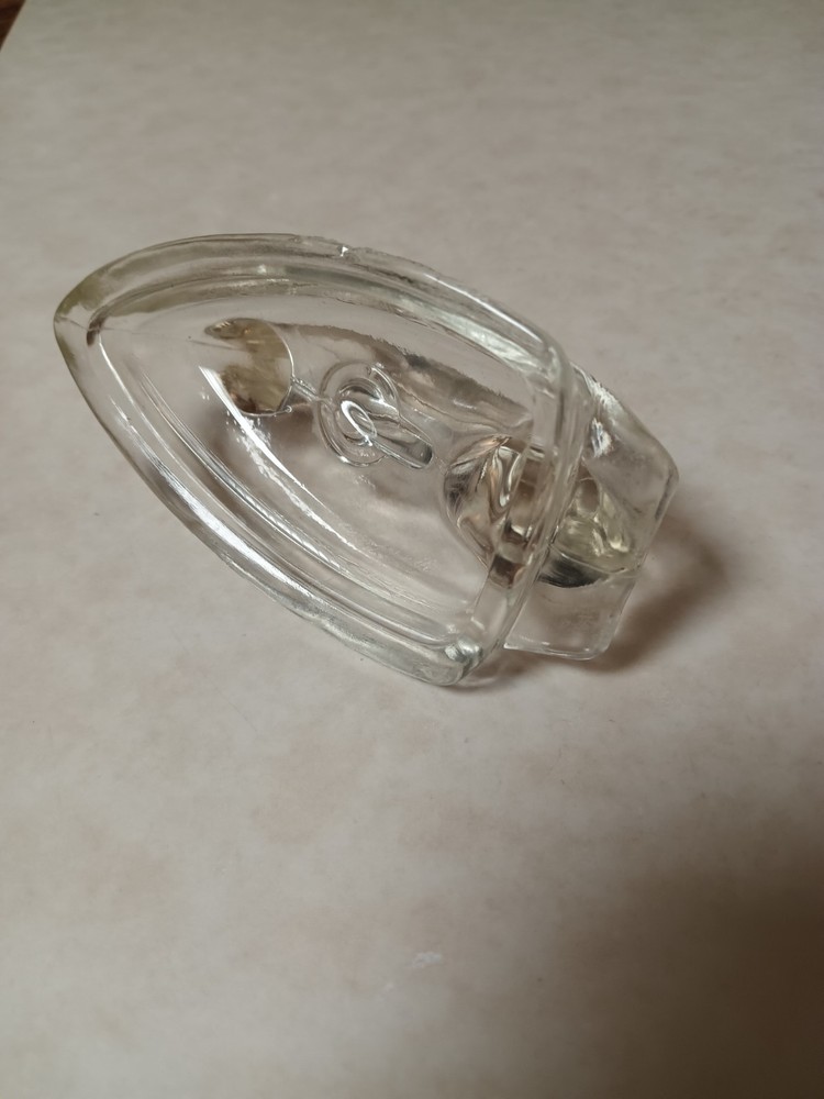 Vintage Glass Sad Iron Candy Container